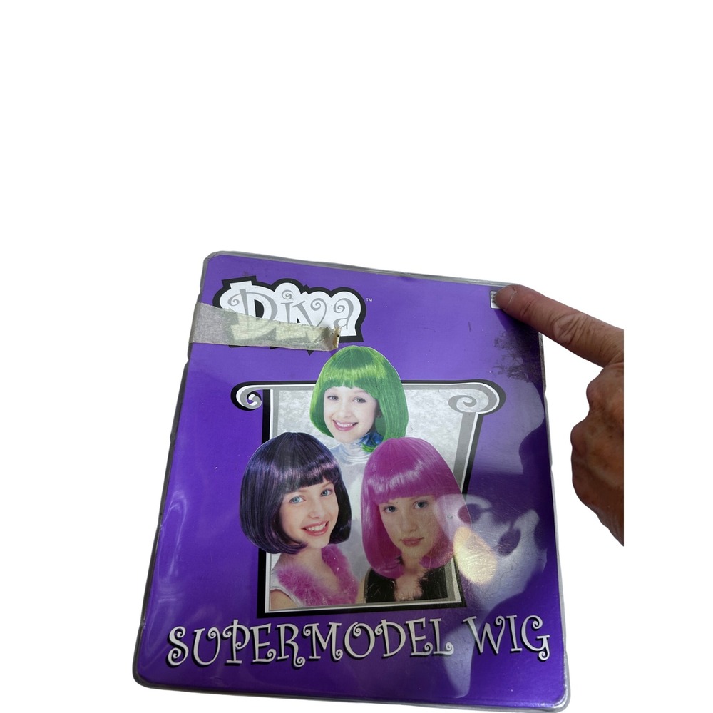 Diva Supermodel Wig OS Purple Bob Cut Synthetic Hair Accessory Kids